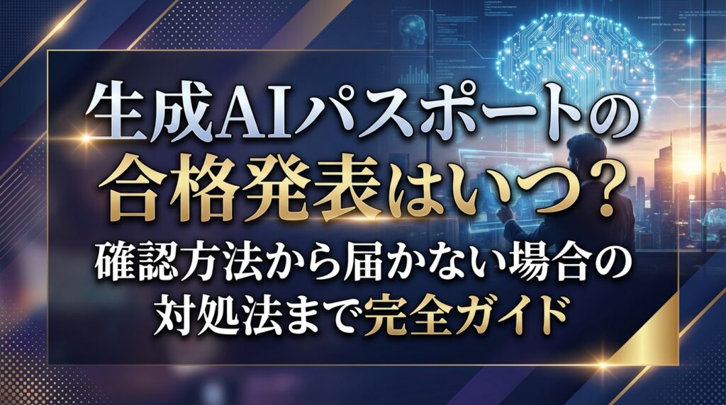 生成AIパスポートの合格発表はいつ？確認方法から届かない場合の対処法まで完全ガイド