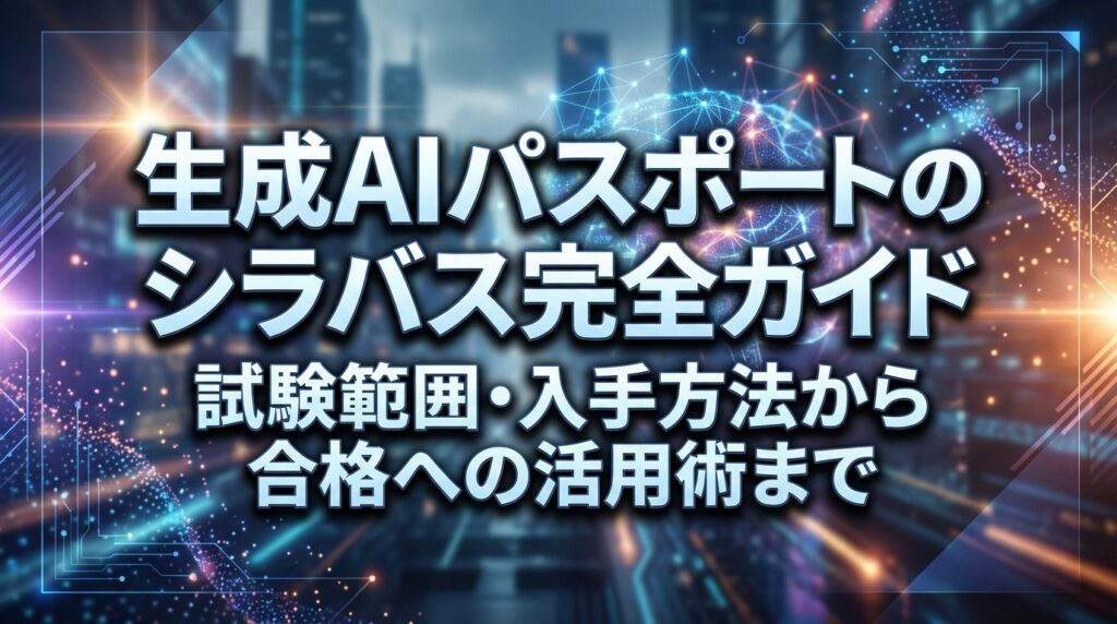 生成AIパスポートのシラバス完全ガイド｜試験範囲・入手方法から合格への活用術まで