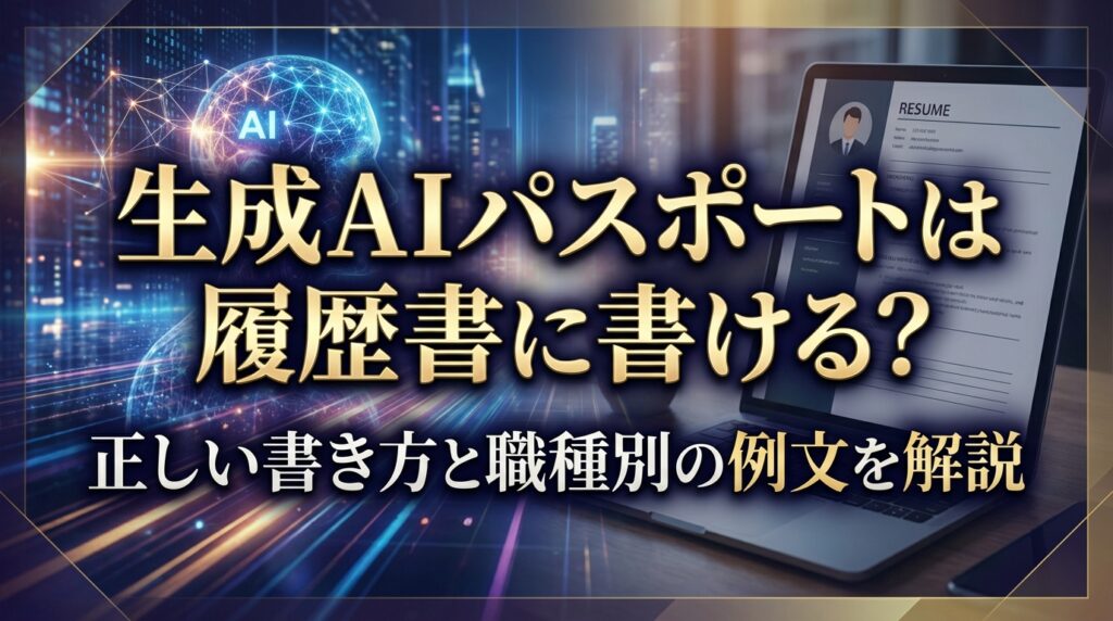生成AIパスポートは履歴書に書ける？正しい書き方と職種別の例文を解説