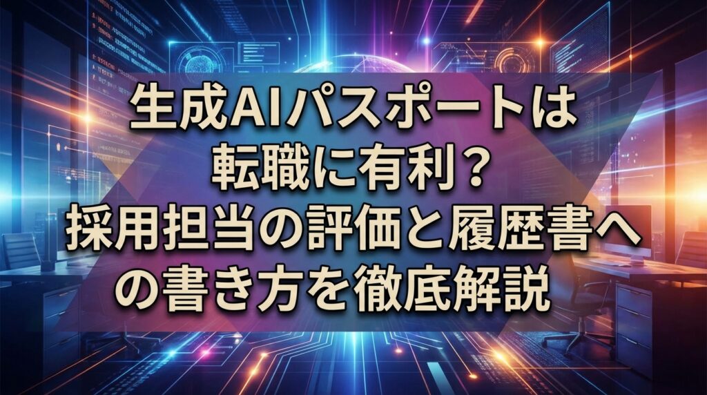 生成AIパスポートは転職に有利？採用担当の評価と履歴書への書き方を徹底解説