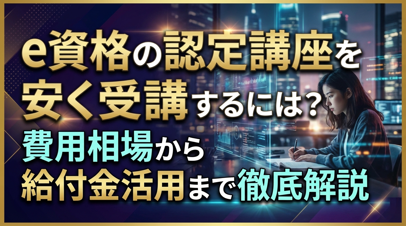 e資格の認定講座を安く受講するには？費用相場から給付金活用まで徹底解説