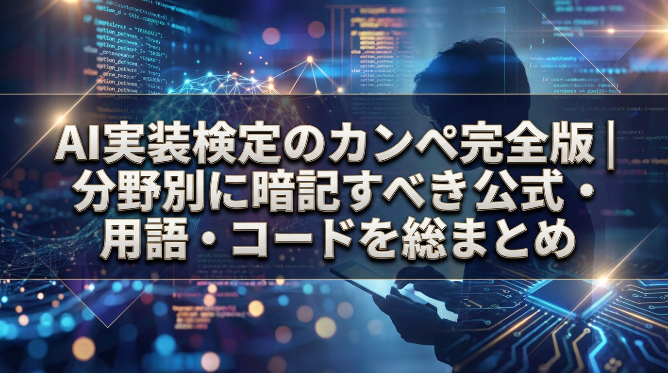 AI実装検定のカンペ完全版｜分野別に暗記すべき公式・用語・コードを総まとめ