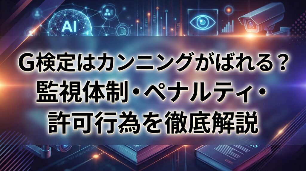 G検定はカンニングがばれる？監視体制・ペナルティ・許可行為を徹底解説