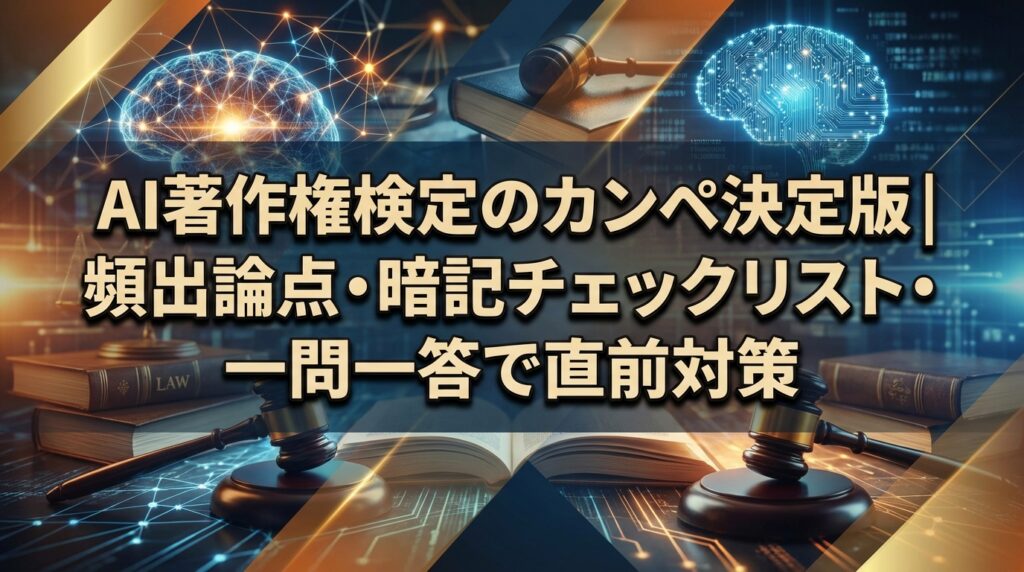AI著作権検定のカンペ決定版｜頻出論点・暗記チェックリスト・一問一答で直前対策