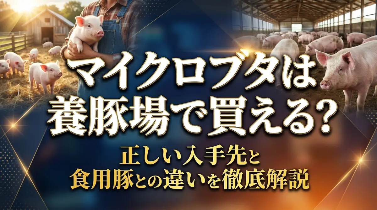 マイクロブタは養豚場で買える？正しい入手先と食用豚との違いを徹底解説